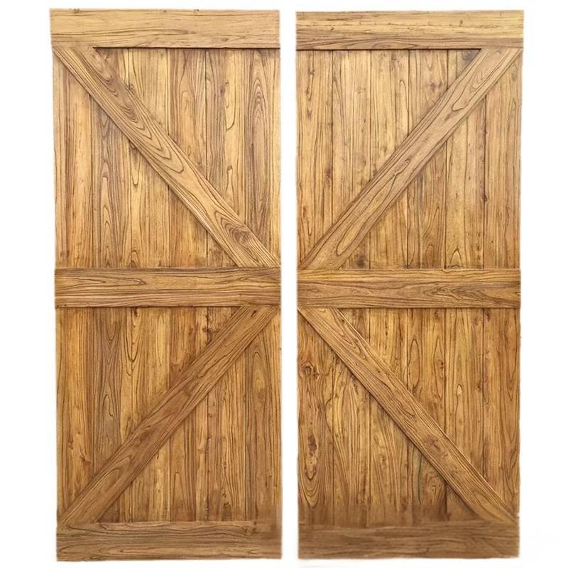 Solid wood sliding door old elm barn door